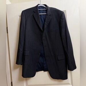 Burberry Full Suit Dark Blue Pinstripes